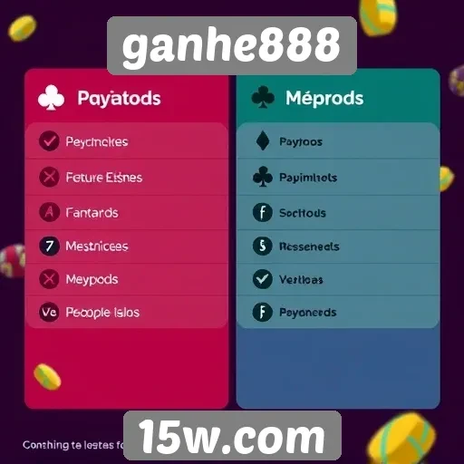 Comparação de métodos de pagamento no ganhe888